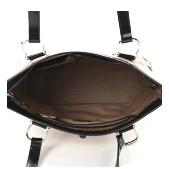 VGC Burberry Nickie Regent Nova check shopper tote bag, black patent trim. - Picture 2 of 9